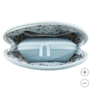 GloTech 2-pack Faux Leather Cosmetic Bags Light Blue